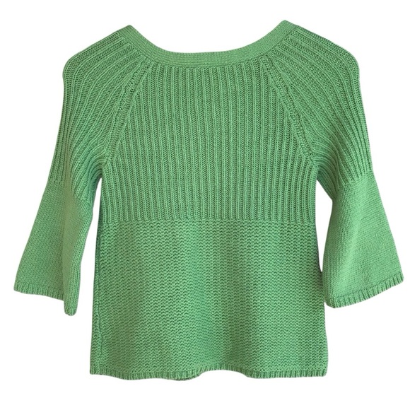 Ann Taylor Loft Green Button Down 3/4 Sleeve Sweater Size XXSP - Picture 2 of 3